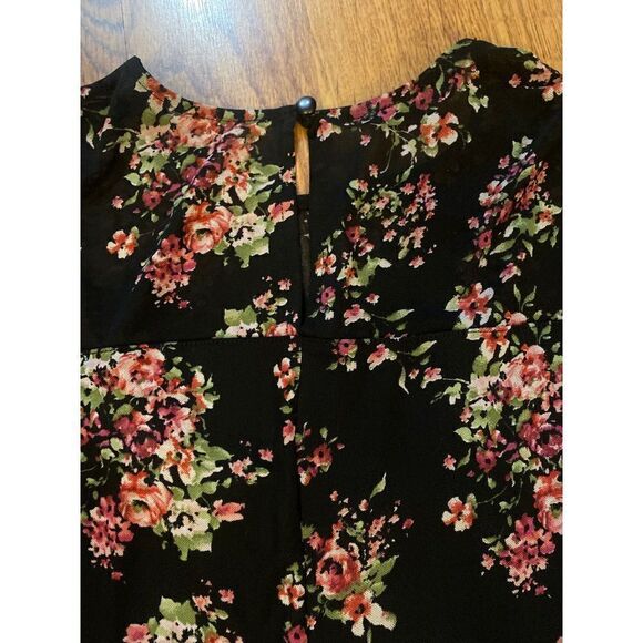 Apt. 9 women's sleeveless black foral lined career/casual blouse size small - Picture 4 of 9